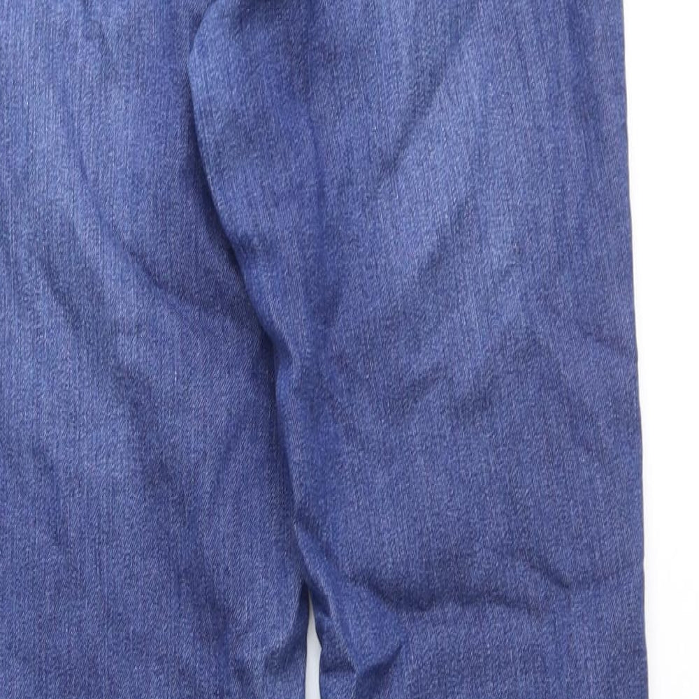 H&M Womens Blue Cotton Straight Jeans Size 8 Regular