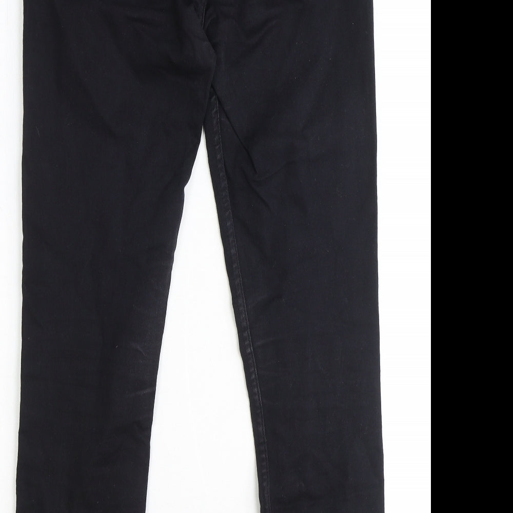 Denim Womens Black Cotton Straight Jeans Size 30 in Relaxed Zip
