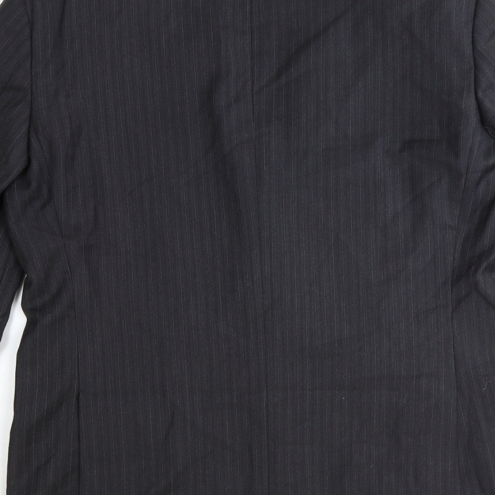 NEXT Mens Grey Striped Polyester Jacket Suit Jacket Size 42 Regular