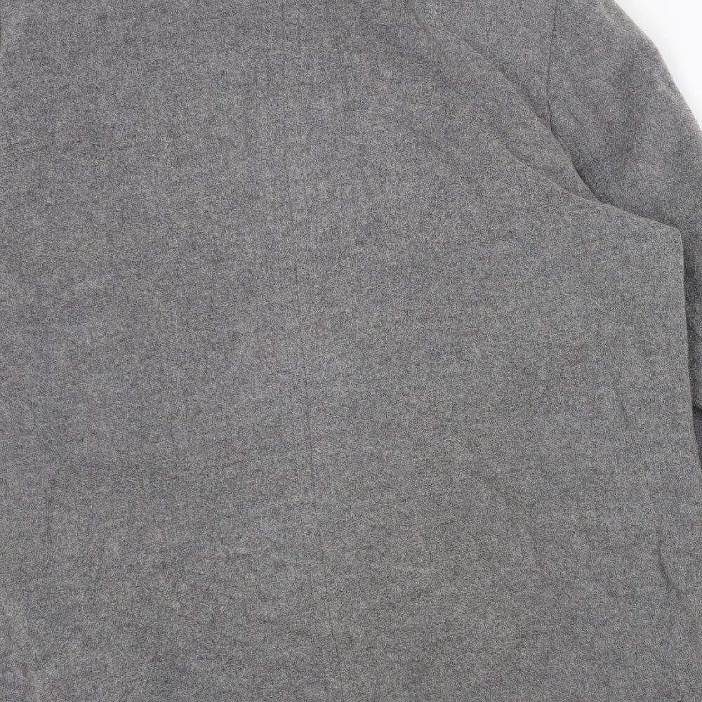 Marks & Spencer Womens Grey Pea Coat Coat Size 14 Button