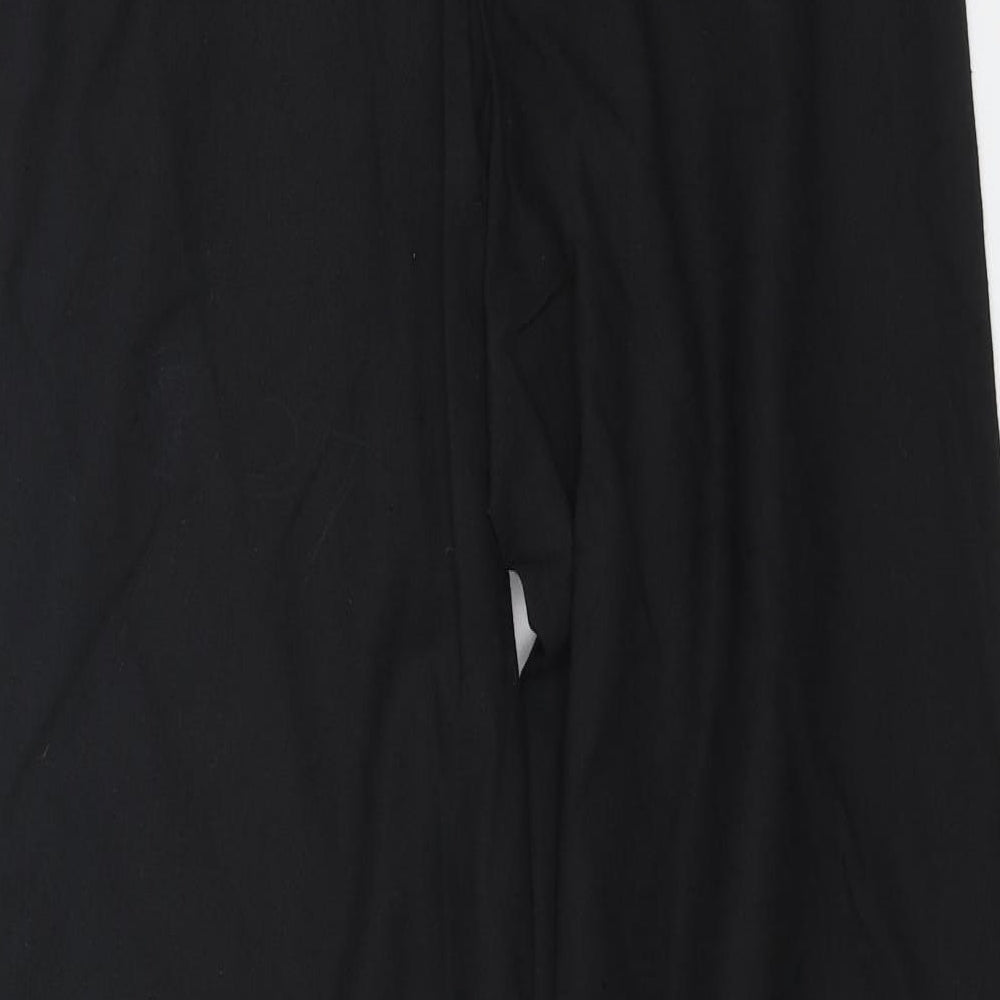 Casual Comfort Womens Black Cotton Trousers Size 12 L30 in Regular Button