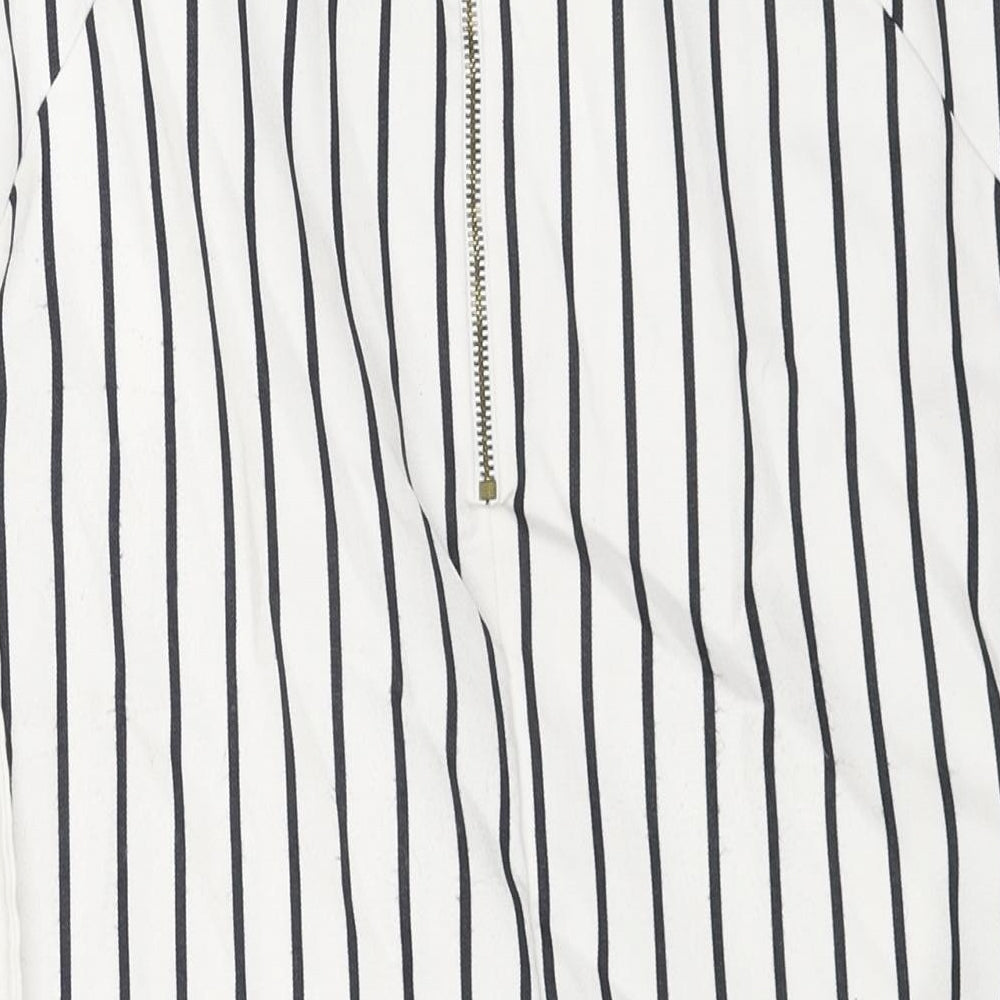 River Island Womens White Striped Viscose Straight & Pencil Skirt Size 30 in Zip
