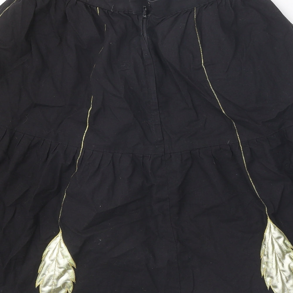 Preworn Womens Black Geometric Polyester Swing Skirt Size 23 in Zip