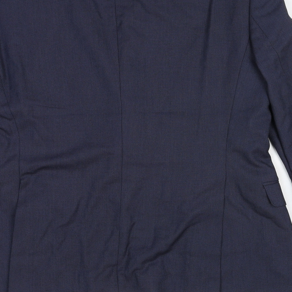 Zara Mens Blue Viscose Jacket Suit Jacket Size 38 Regular