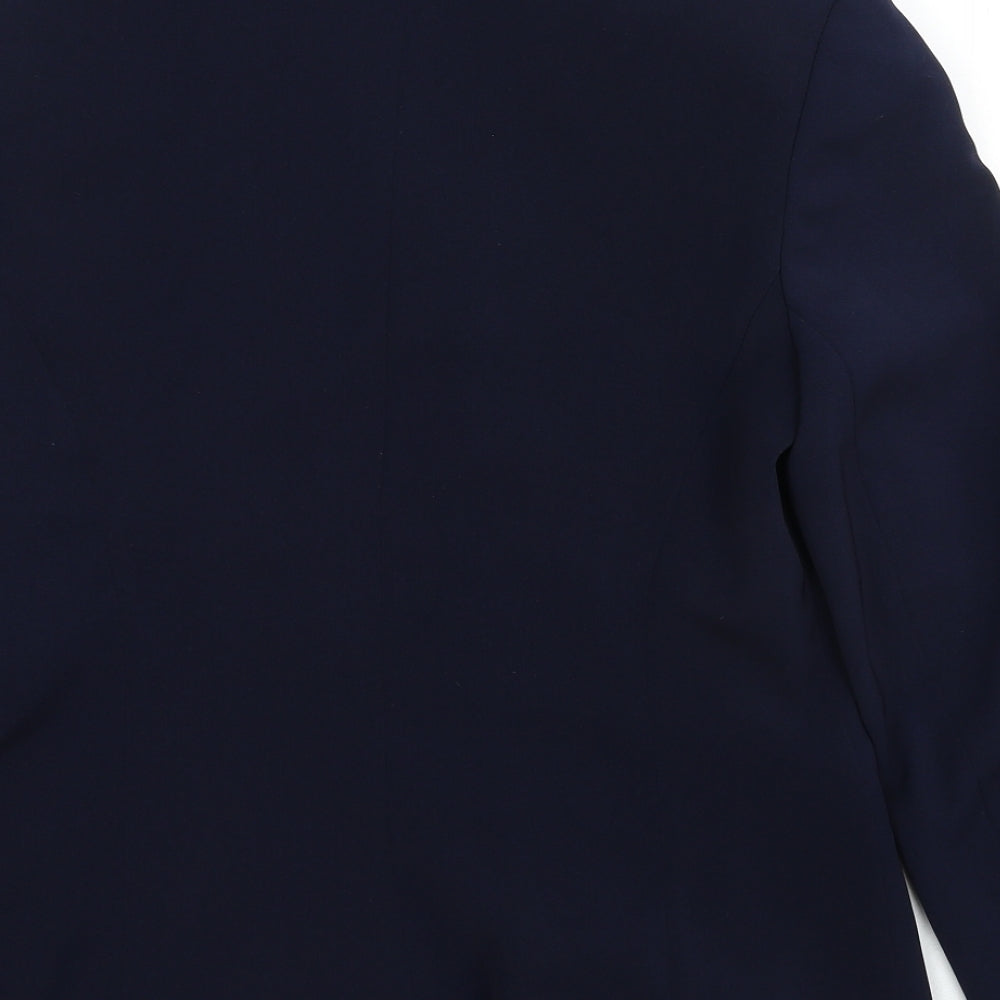 AMARANTO Womens Blue Cotton Jacket Suit Jacket Size S