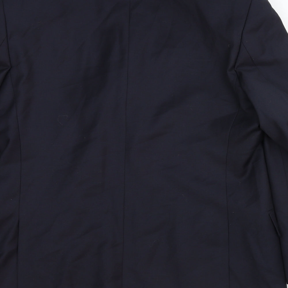 Stvdio Mens Blue Wool Jacket Suit Jacket Size 40 Regular