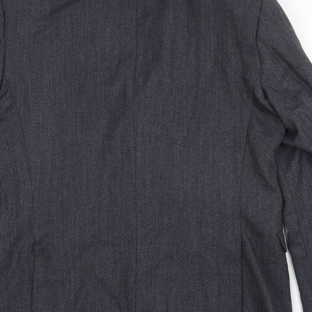 One Six Five Mens Grey Wool Jacket Suit Jacket Size 40 Regular