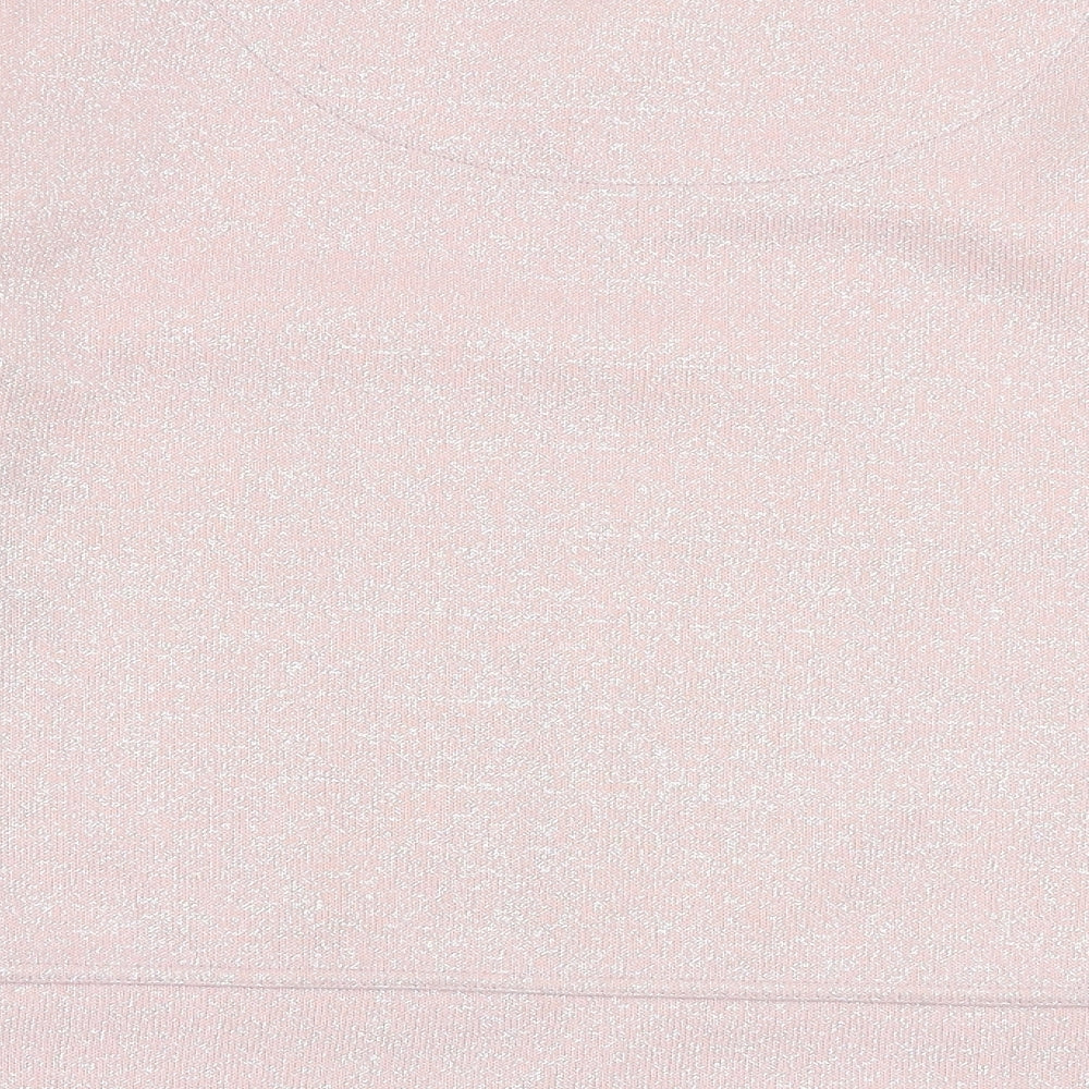 Topshop Womens Pink Polyester Pullover Sweatshirt Size 4 Pullover