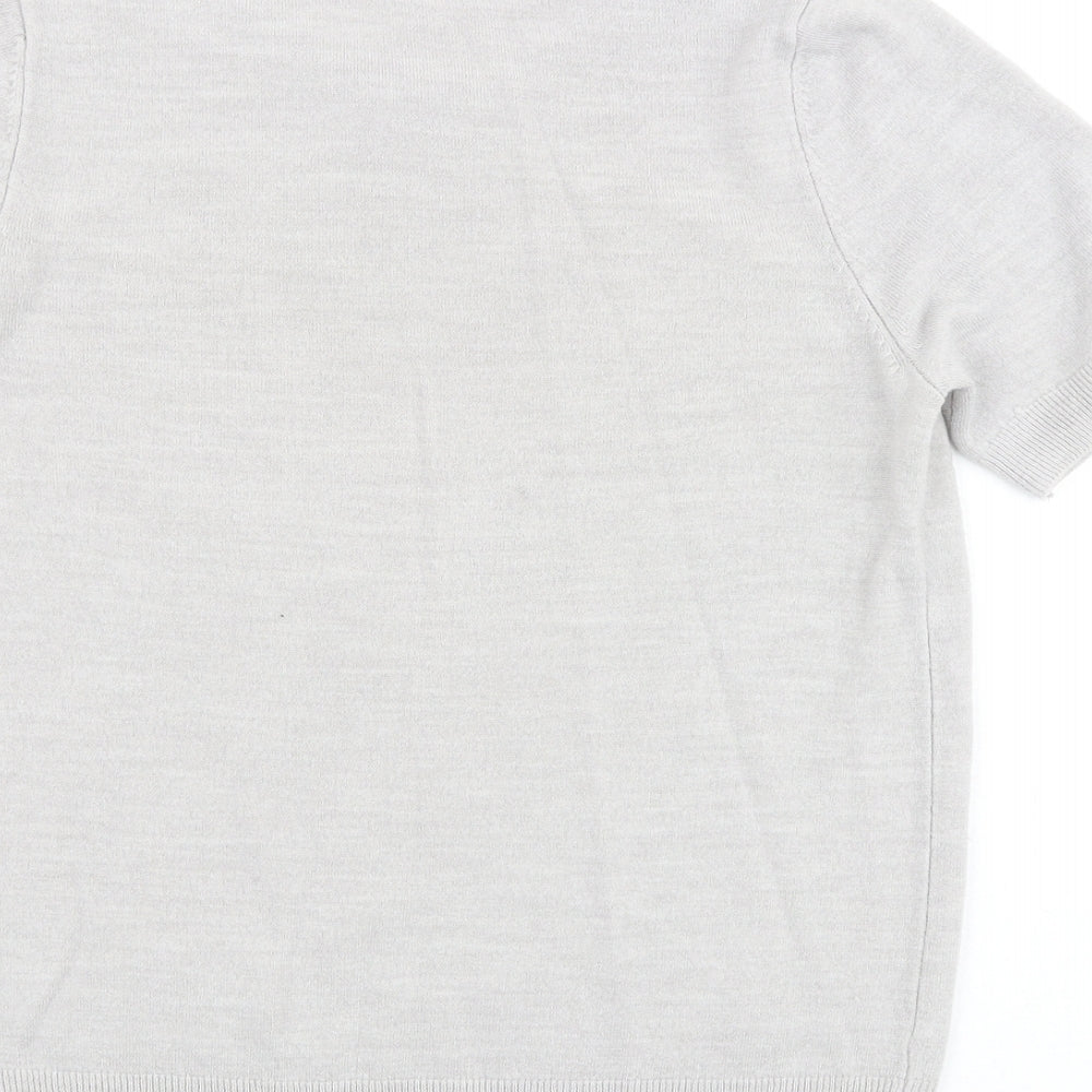 Marks & Spencer Womens Grey Round Neck Acrylic Pullover Jumper Size 12