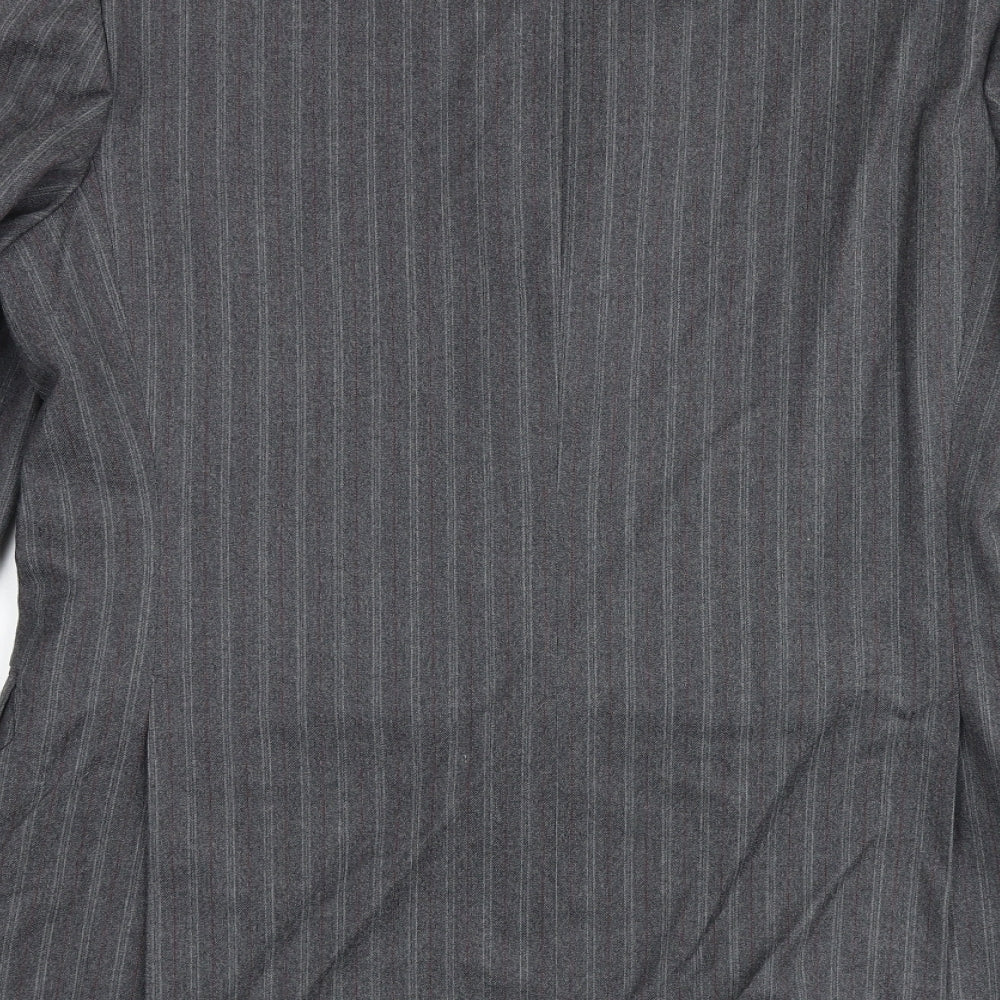 The Label Mens Grey Striped Cotton Jacket Suit Jacket Size 40 Regular