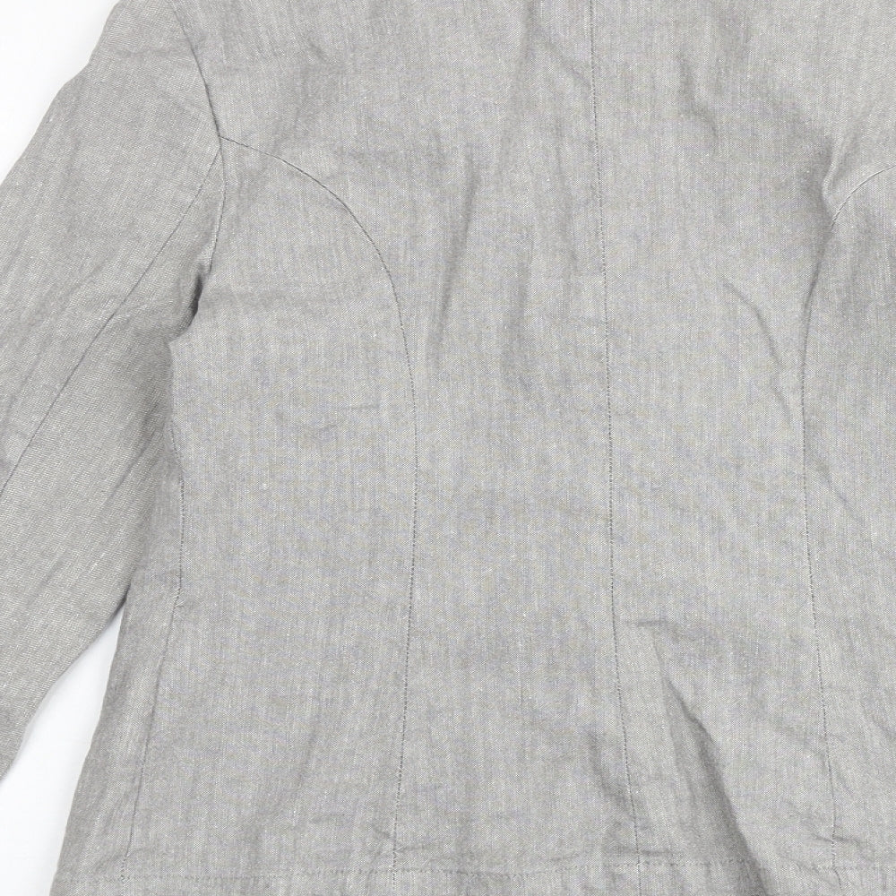 Marks & Spencer Womens Grey Jacket Blazer Size 12 Button