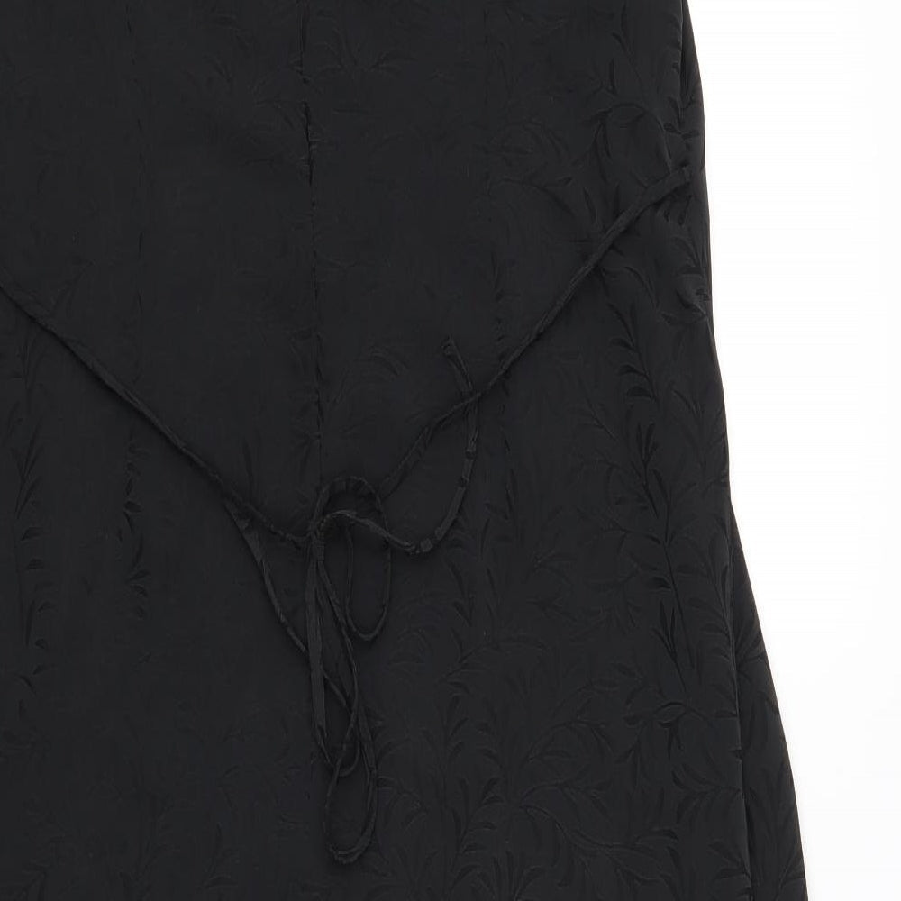 Gerry Weber Womens Black Polyester A-Line Size 14 V-Neck Zip