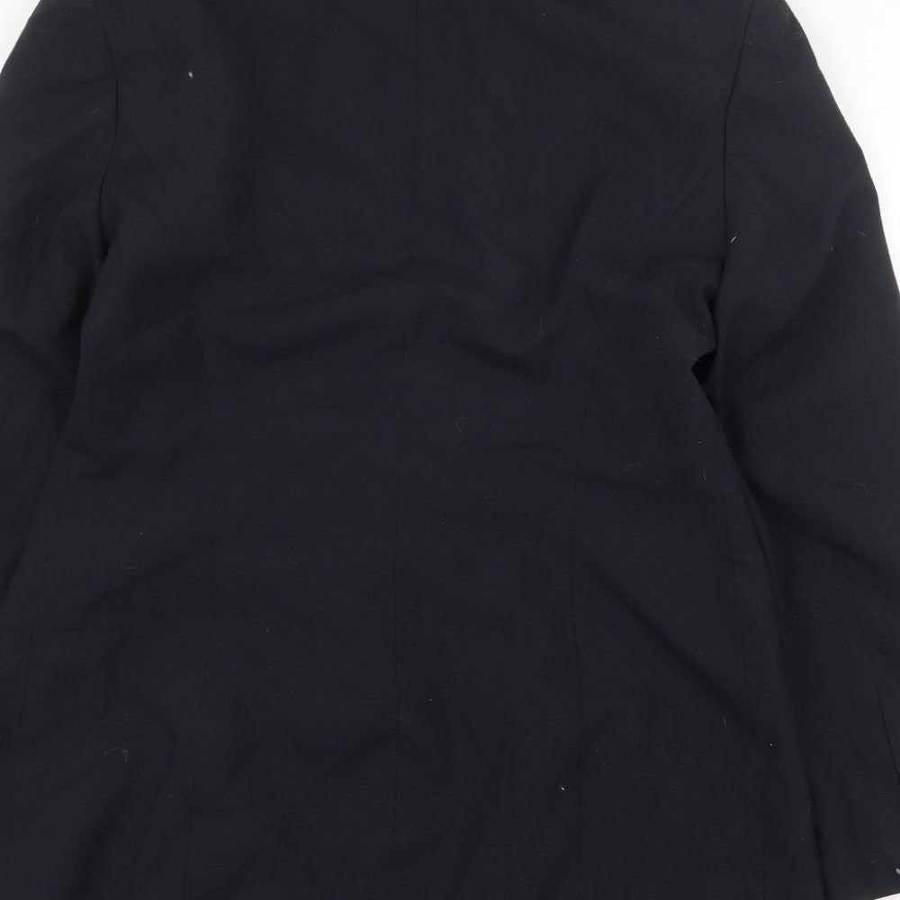 Directions Womens Black Polyester Jacket Blazer Size 14 Button