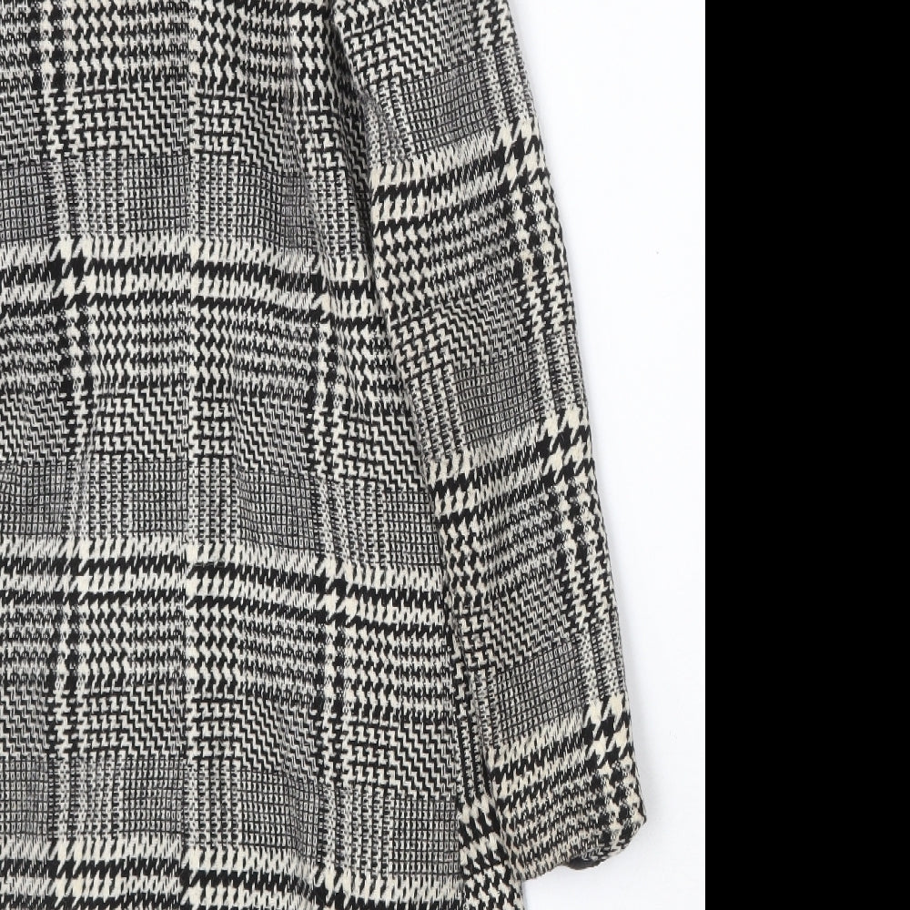 Parisian Womens Grey Plaid Overcoat Coat Size 6
