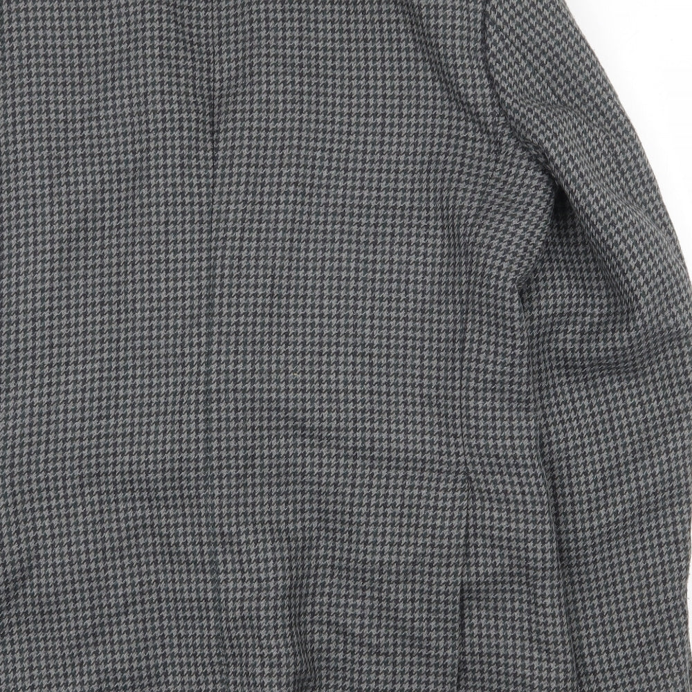 Hugo James Mens Grey Geometric Wool Jacket Blazer Size 40 Regular