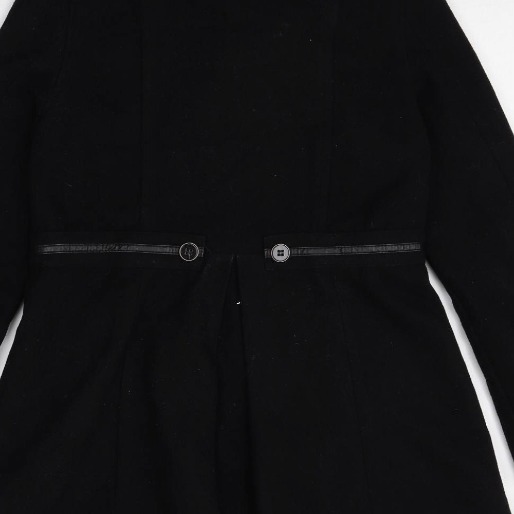 Therapy Womens Black Pea Coat Jacket Size 10 Button