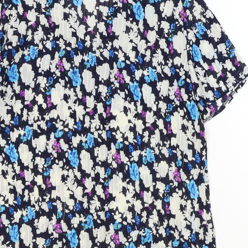 Bonmarché Womens Multicoloured Floral Polyester Basic Button-Up Size 20 Collared