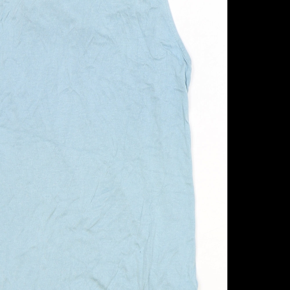 H&M Womens Blue Viscose Basic Tank Size XS Round Neck