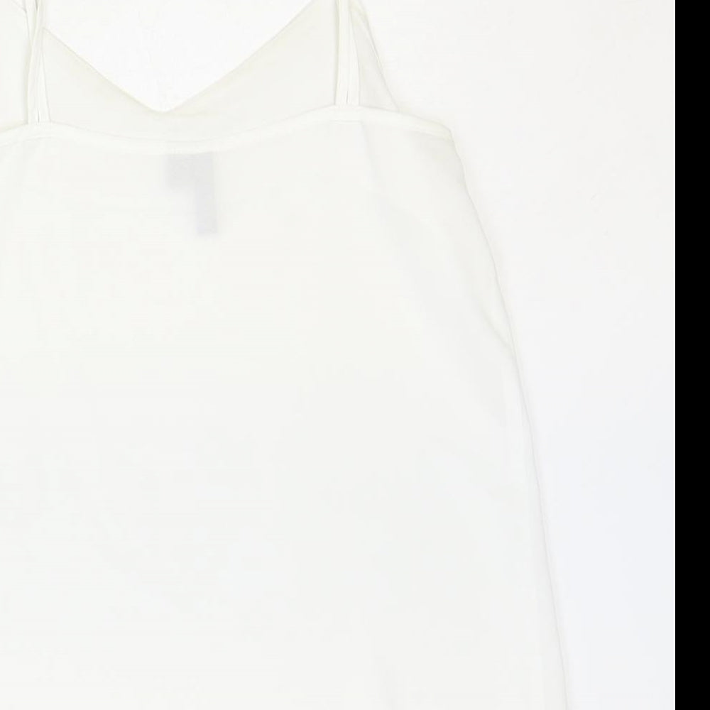 ASOS Womens Ivory Polyester Basic Tank Size 8 V-Neck