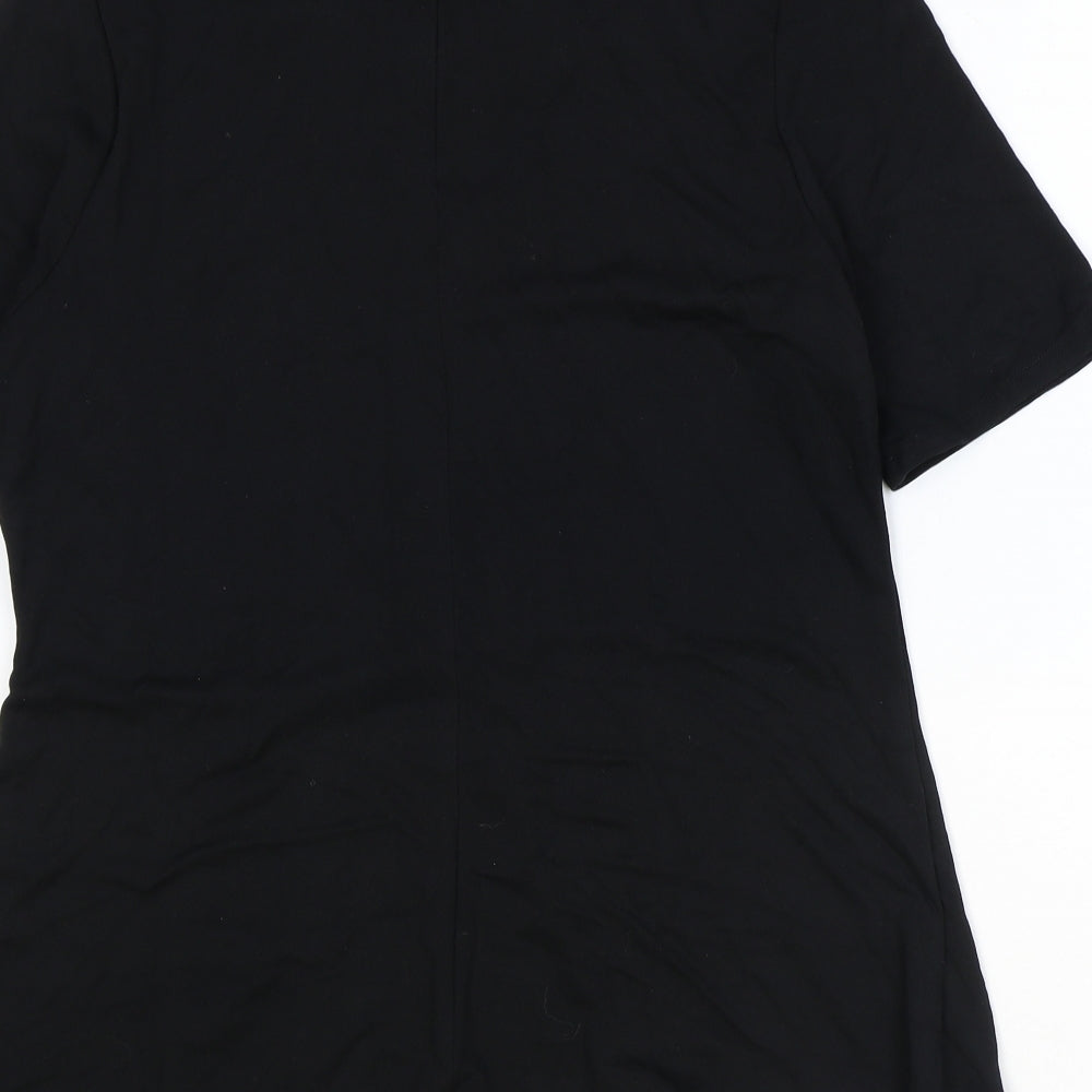 Marks and Spencer Womens Black Polyester Basic T-Shirt Size 14 Round Neck