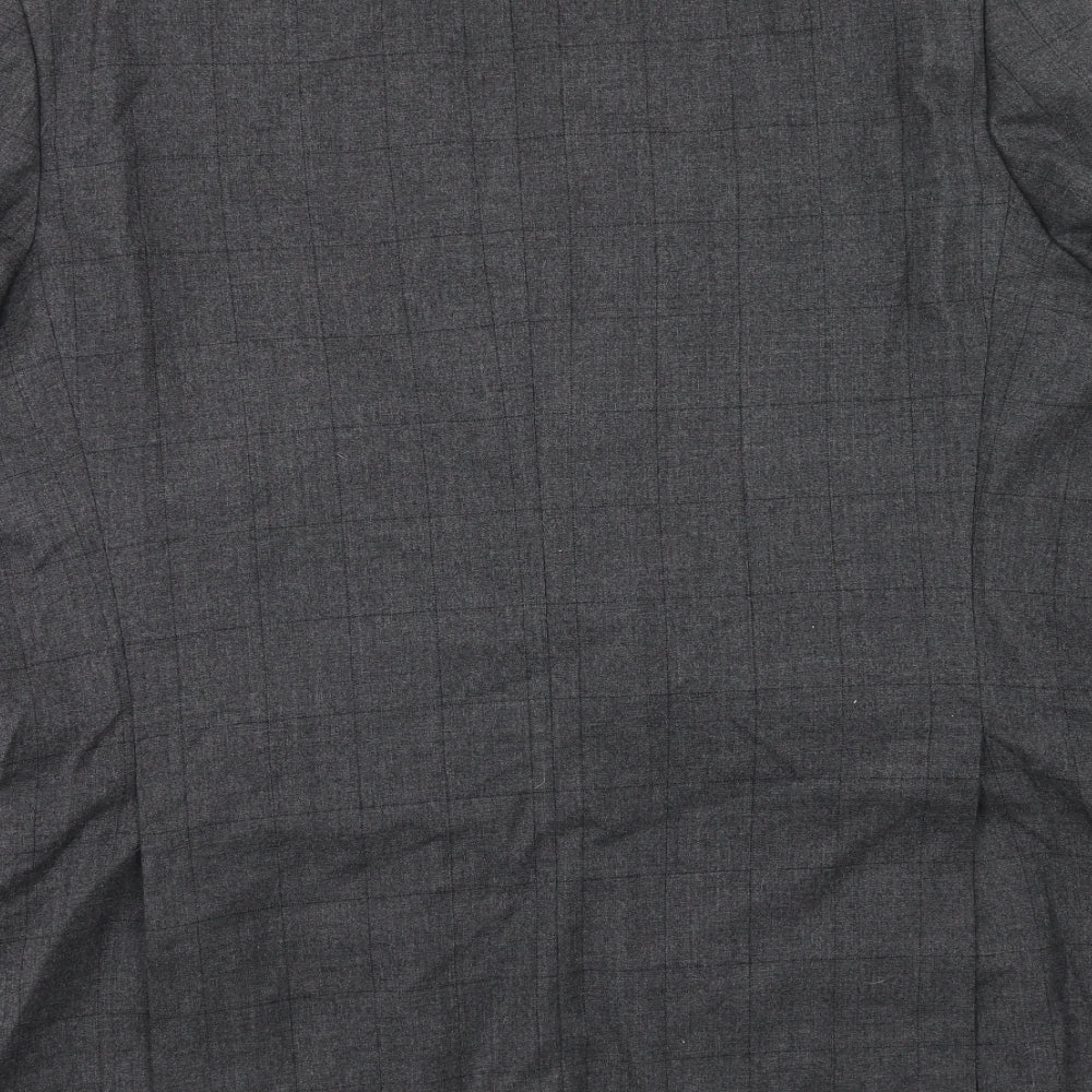 Marks & Spencer Mens Grey Check Wool Jacket Suit Jacket Size 44 Regular