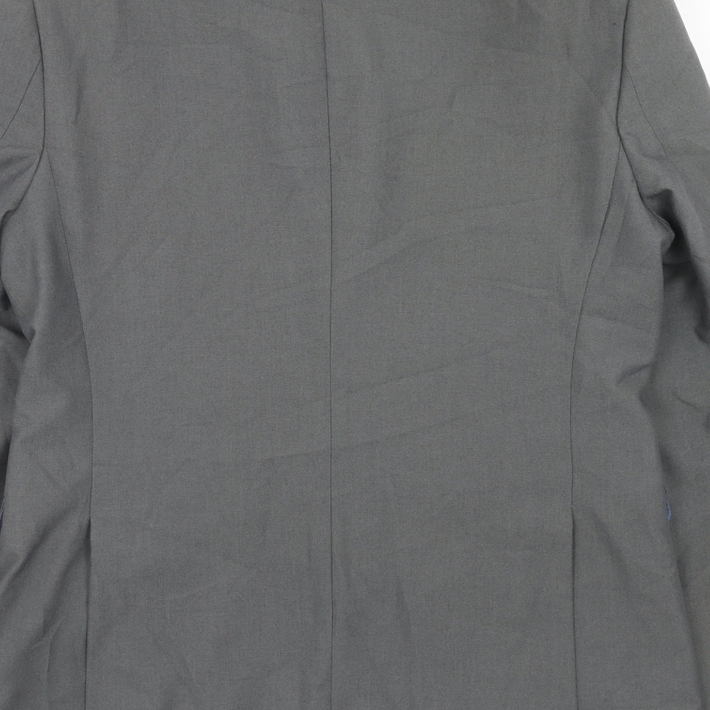 Burton Mens Grey Polyester Jacket Suit Jacket Size 40 Regular