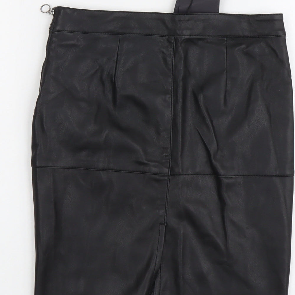 VERO MODA Womens Black Polyester Straight & Pencil Skirt Size S Zip