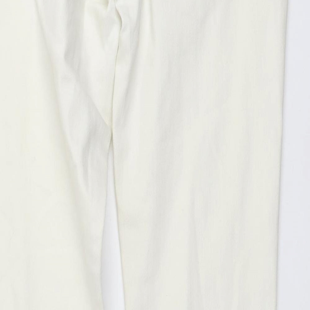 SQIN Womens Ivory Cotton Skinny Jeans Size 32 in L33 in Regular Button