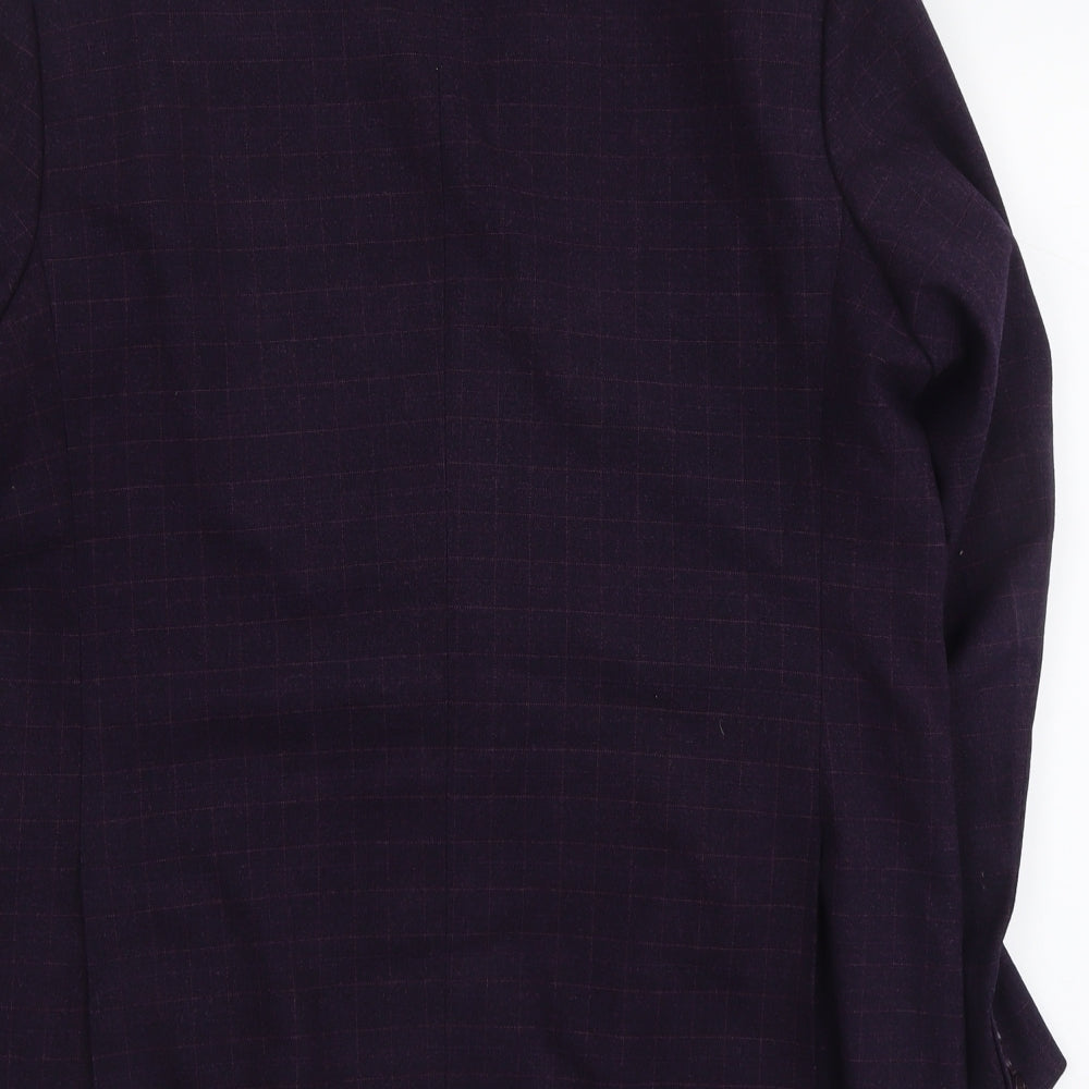 Lubini Mens Purple Polyester Jacket Suit Jacket Size L Regular