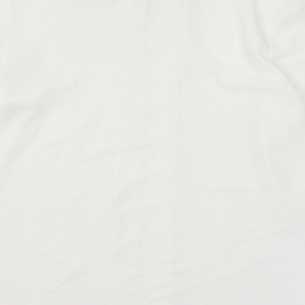 C&A Womens White Polyester Basic Button-Up Size 12 Collared