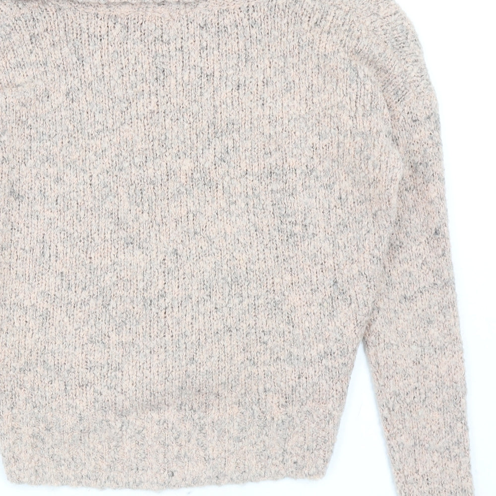 Miss Selfridge Womens Pink Roll Neck Acrylic Pullover Jumper Size 8