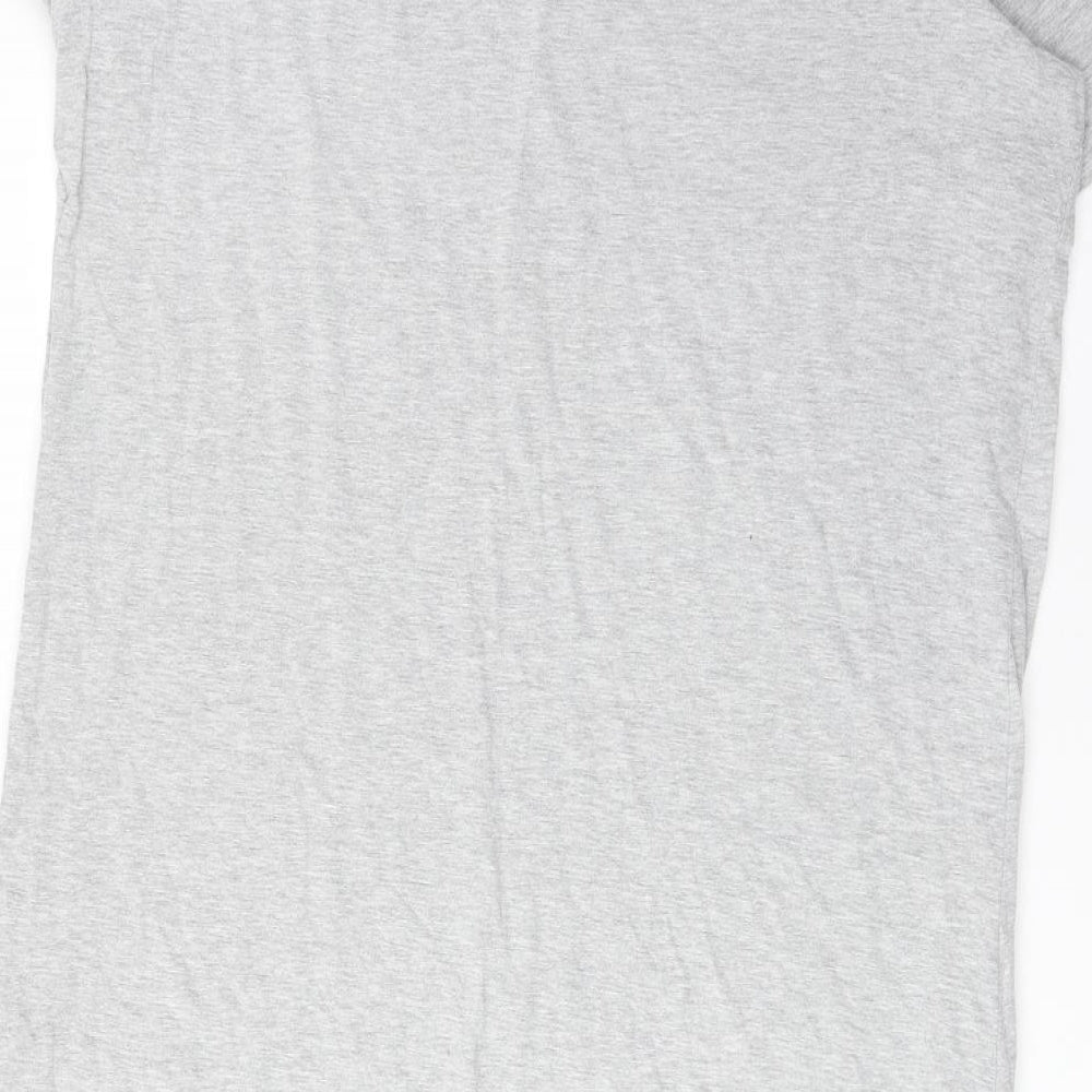 Evans Womens Grey Solid Cotton Top Nightshirt Size 14 - Slogan