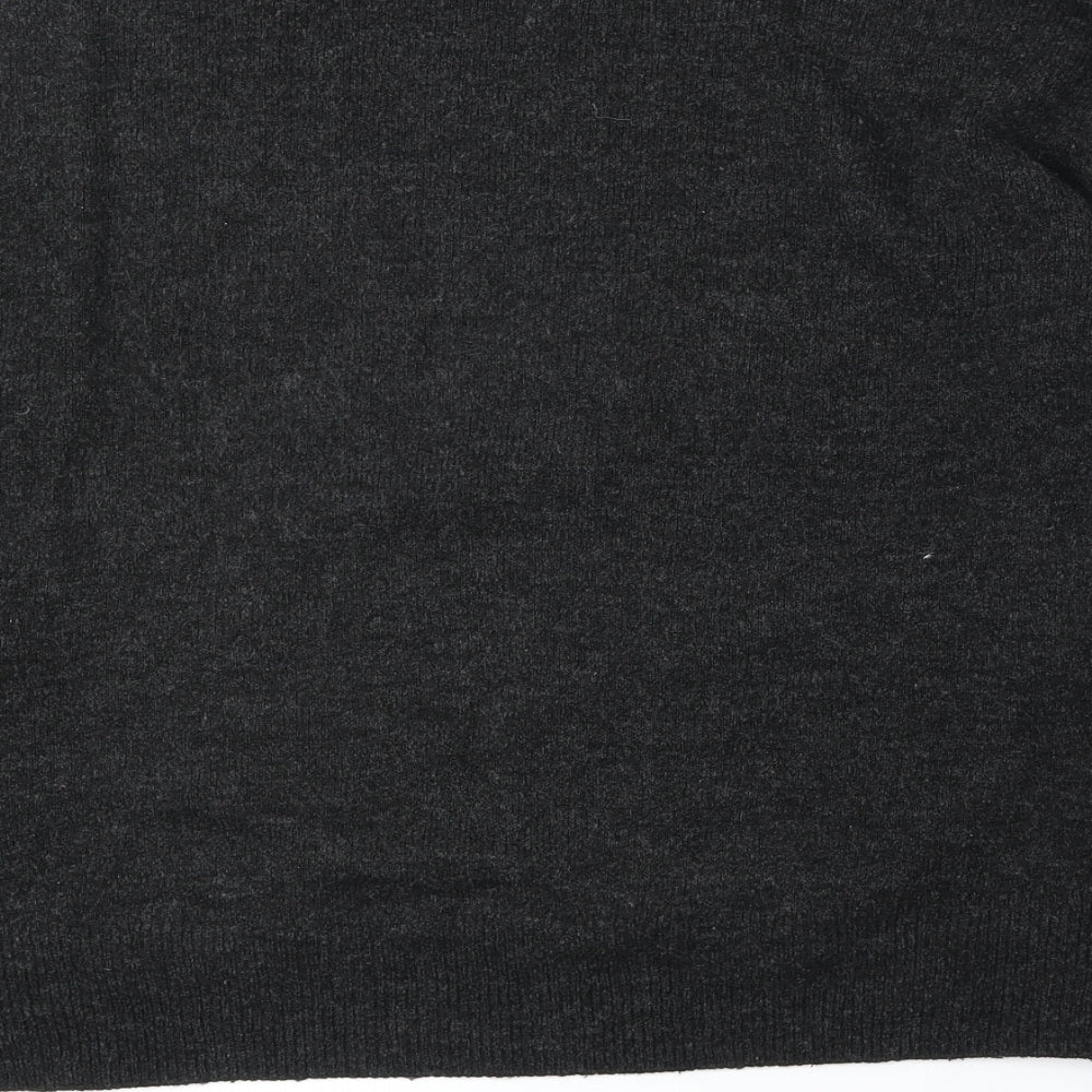 H&M Womens Grey Round Neck Acrylic Pullover Jumper Size S