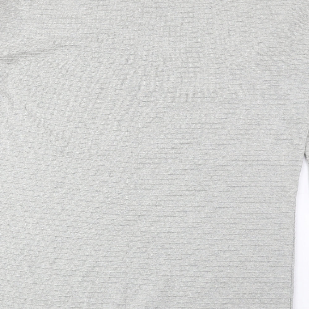 Wallis Womens Grey Round Neck Acrylic Pullover Jumper Size L