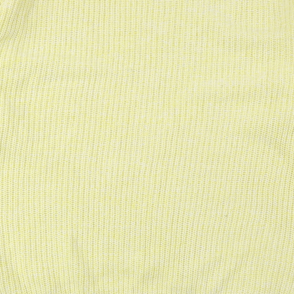 Marks & Spencer Womens Yellow Round Neck Cotton Pullover Jumper Size M