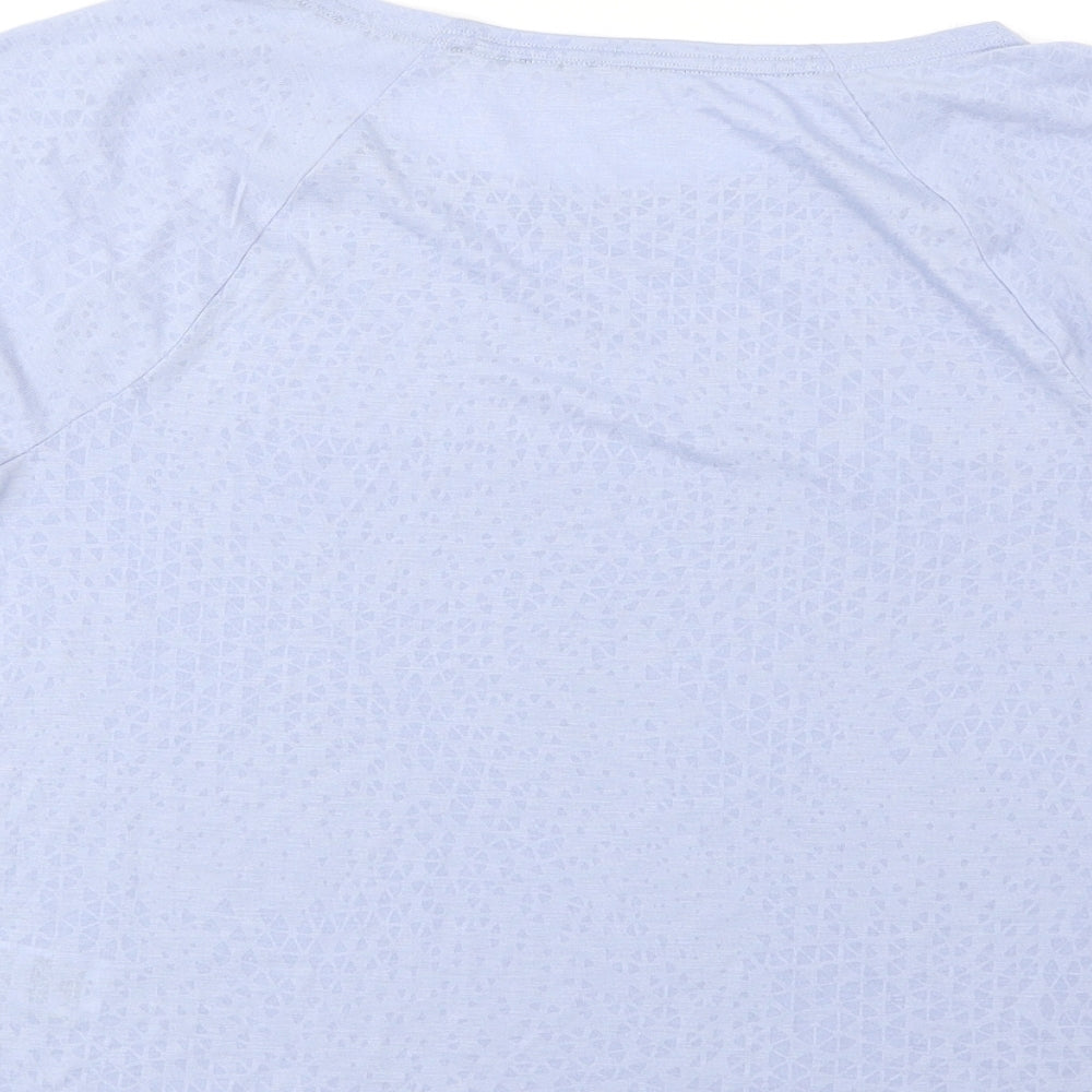 Marks & Spencer Womens Blue Polyester Basic T-Shirt Size 10 Round Neck