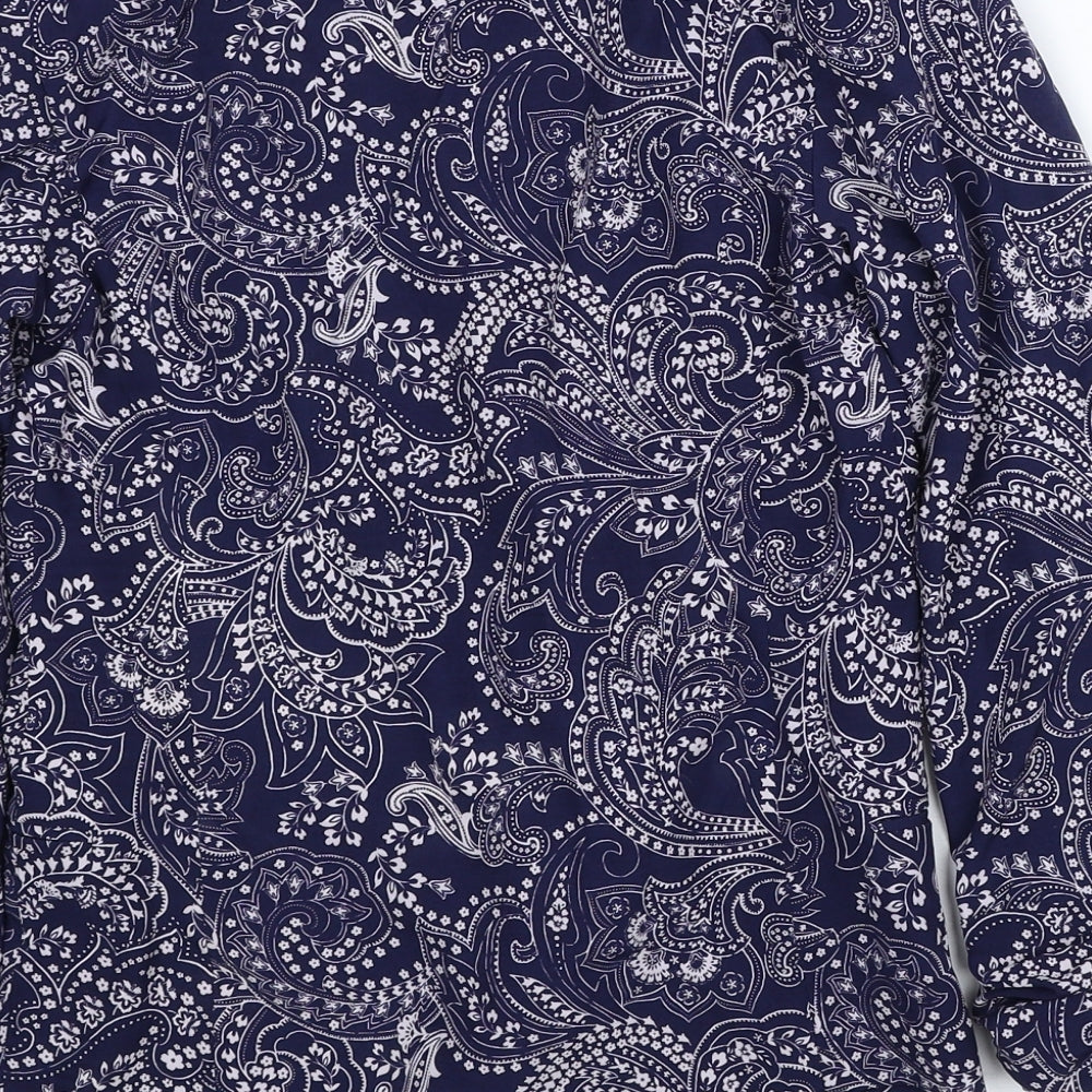 Preworn Womens Blue Paisley Jacket Blazer Size 6
