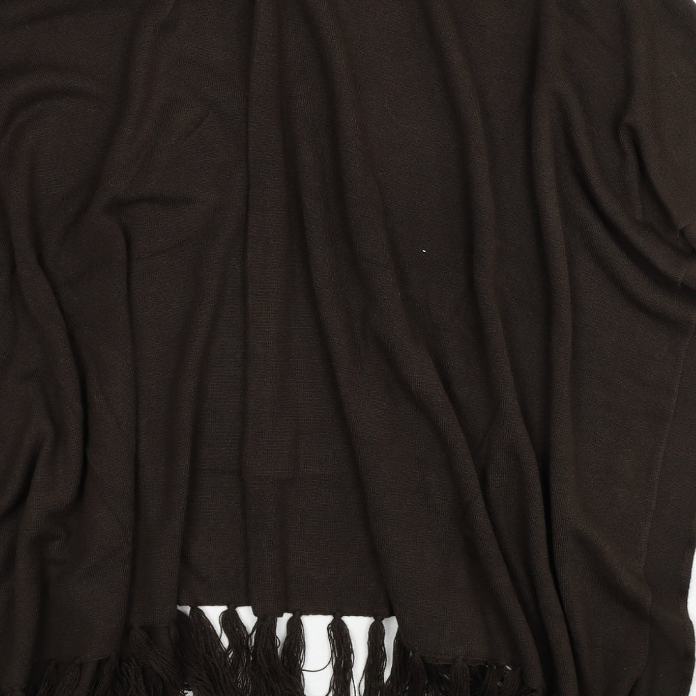 Fay Louise Womens Brown V-Neck Acrylic Cardigan Jumper One Size - Shawl