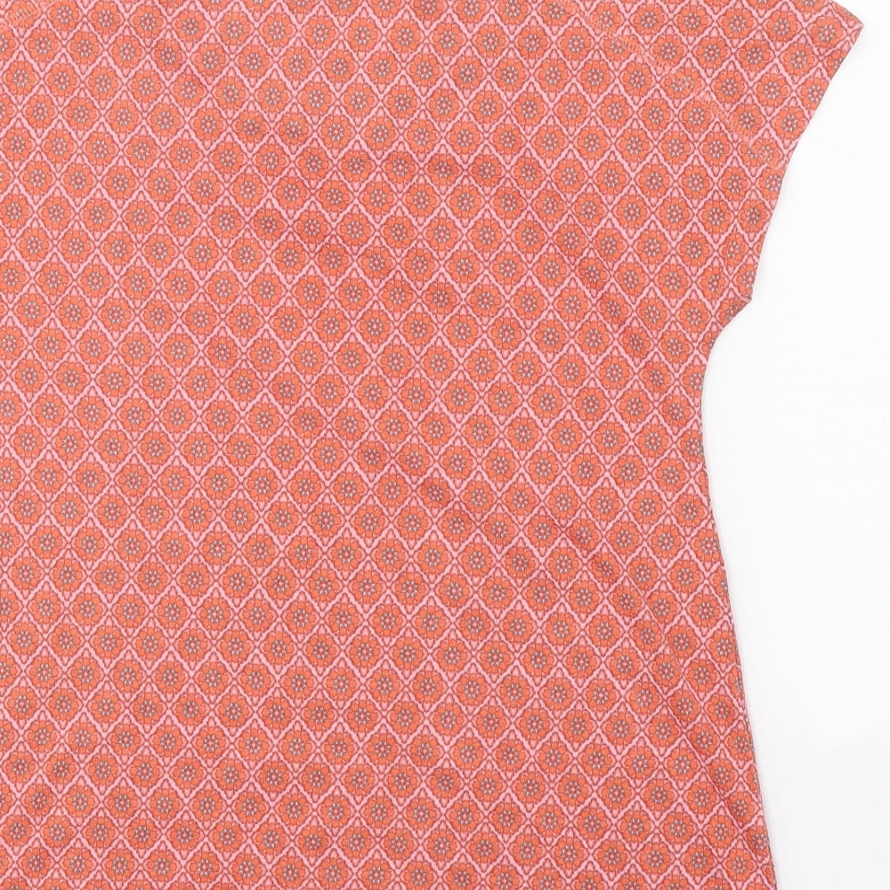 NEXT Womens Pink Geometric Polyester Basic T-Shirt Size 8 Round Neck