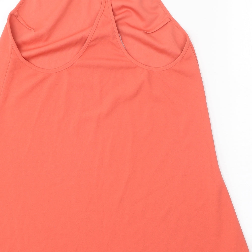 Mango Womens Orange Polyester Trapeze & Swing Size L Halter Snap