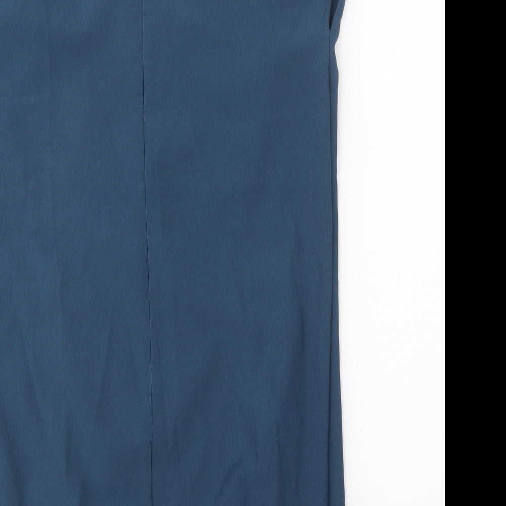 Dote Womens Blue Polyester Sheath Size L Scoop Neck Zip