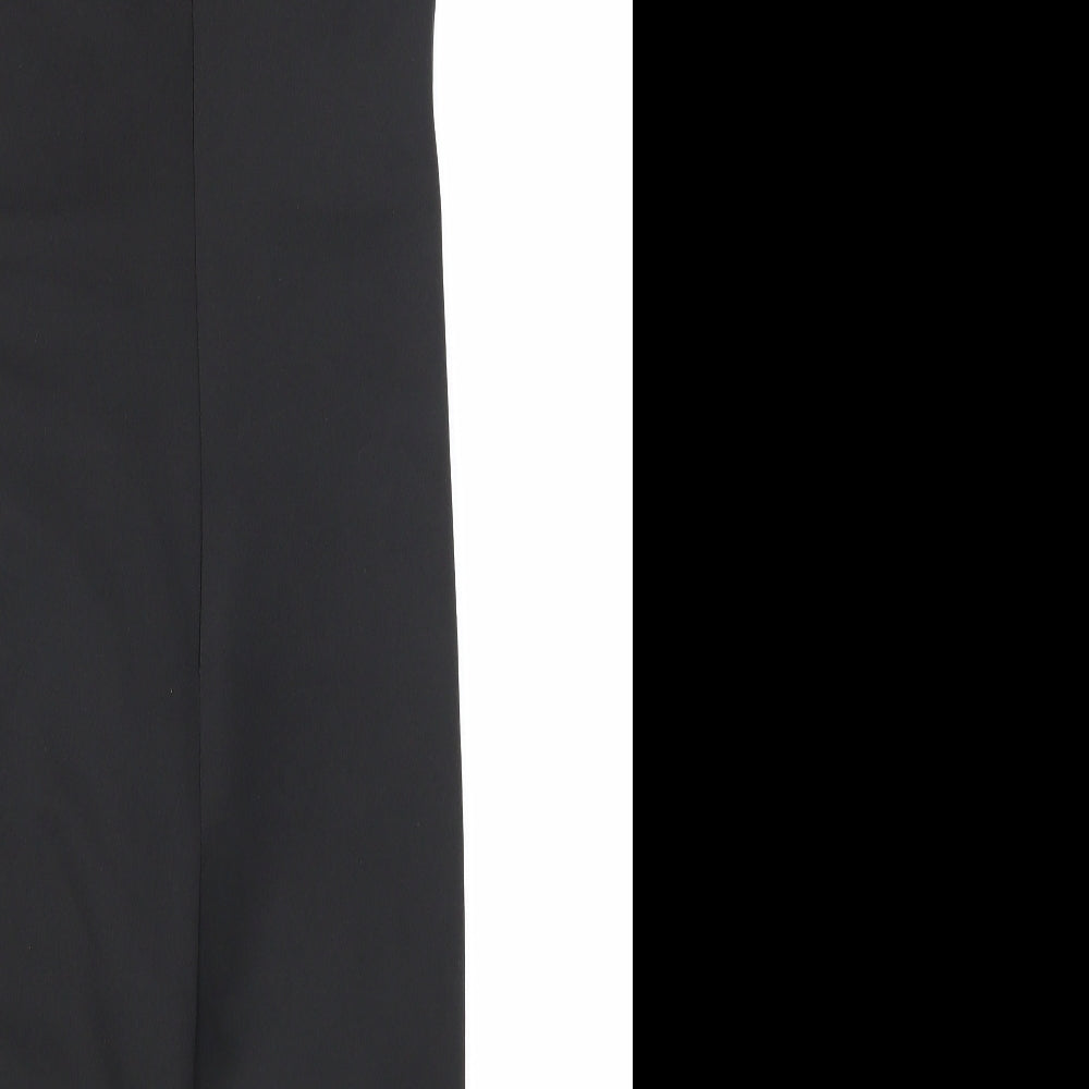 Lipsy Womens Black Floral Polyester A-Line Size 6 Round Neck Zip