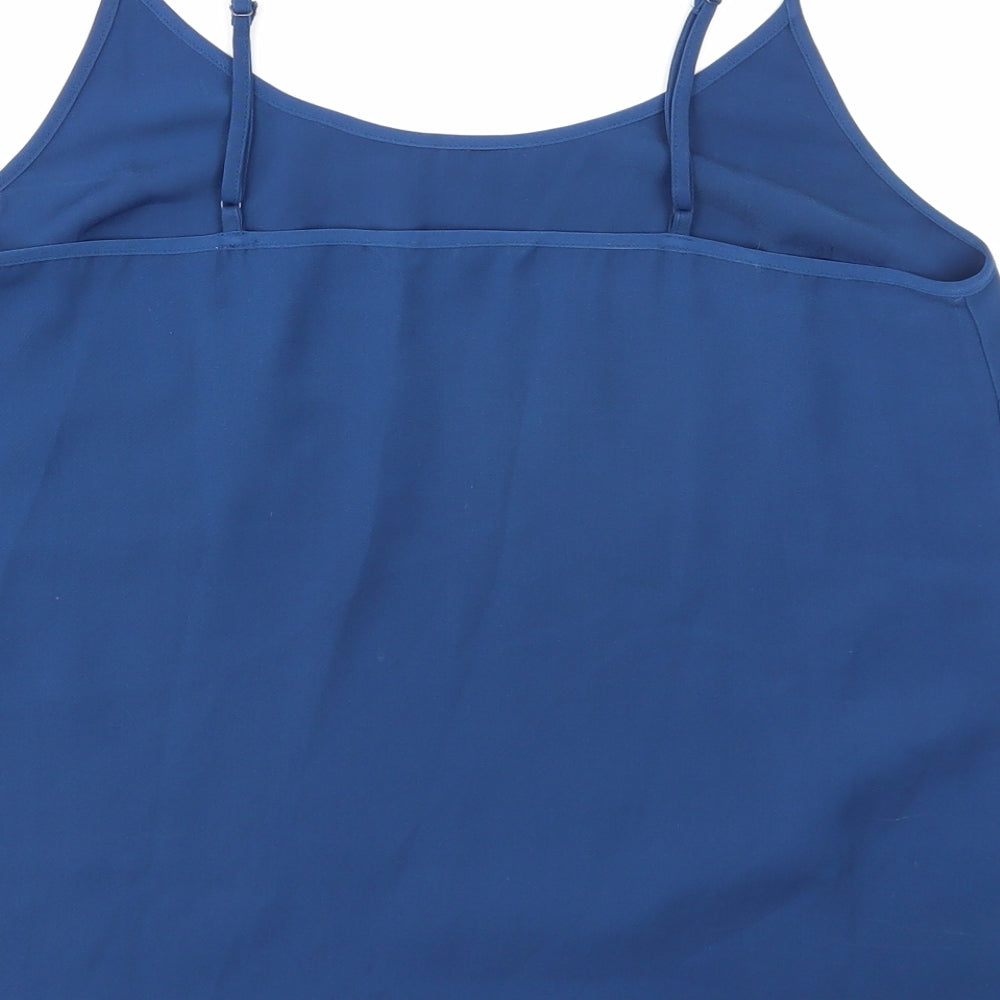 NEXT Womens Blue Polyester Basic Tank Size 8 Round Neck