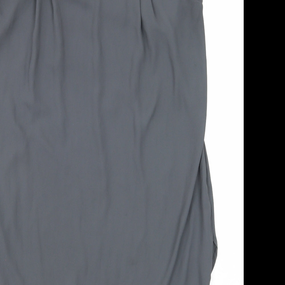 H&M Womens Grey Polyester Basic Blouse Size 8 Round Neck