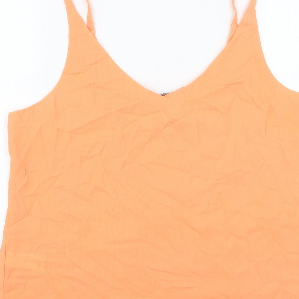 F&F Womens Orange Polyester Camisole Tank Size 14 V-Neck