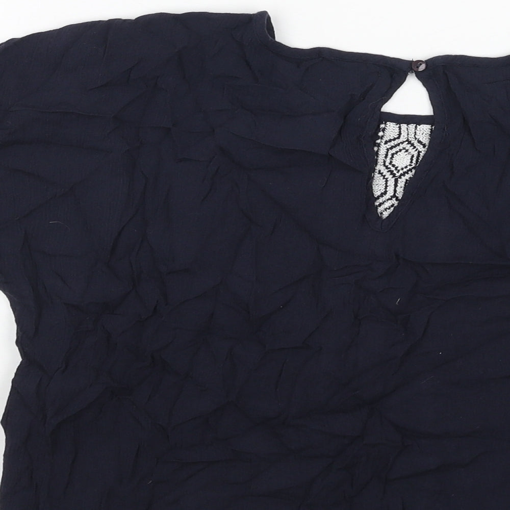 Only Womens Black Viscose Basic Blouse Size 6 Round Neck