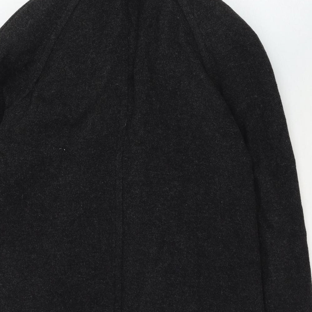 David Barry Womens Grey Overcoat Coat Size 14 Button