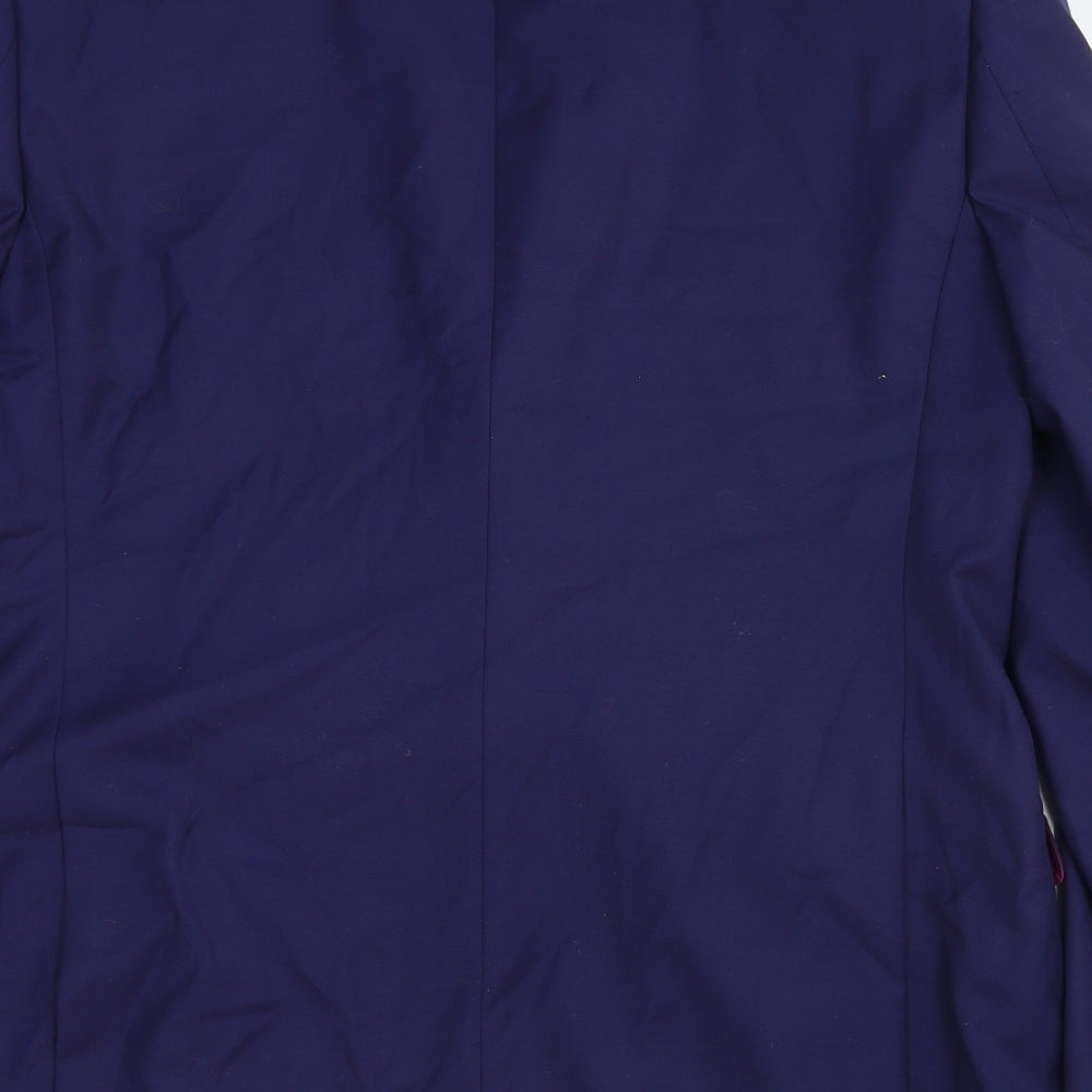 Performance suit Mens Blue Wool Jacket Suit Jacket Size 40 Regular