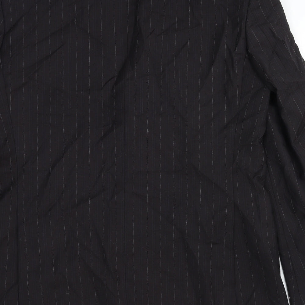 NEXT Mens Black Striped Wool Jacket Suit Jacket Size 40 Regular