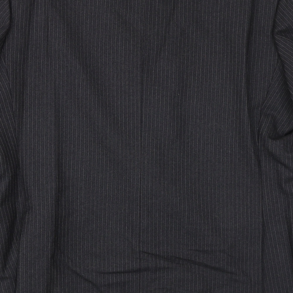 The Burton Collection Mens Grey Striped Wool Jacket Suit Jacket Size 46 Regular